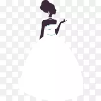 白色肩部黑色图案-白色美丽新娘