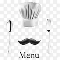 汤匙厨师帽子-创意菜单海报