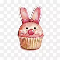 复活节兔子蛋糕松饼兔子-创意兔蛋糕