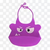 紫-防水硅橡胶婴儿围裙紫色大猩猩