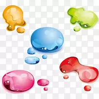 彩滴剪贴画-创意色彩水滴元素