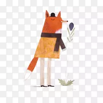 蚂蚁汉克·皮姆希望平米画插图-卡通拟人化狐狸