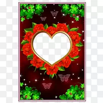 爱情相框54卡数码相框玫瑰花框