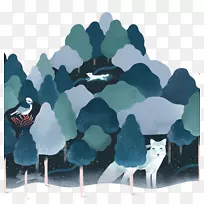 荷兰柏林平面设计师插画-卡通绘深森林动物