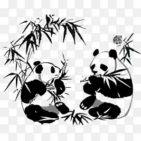 大熊猫纸菜外卖车熊猫吃竹子