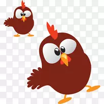 鸡啄食顺序图-棕色可爱小鸡