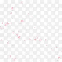 角形图案-粉红色花朵漂浮蝴蝶