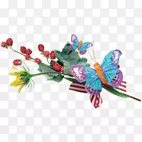 蝴蝶花设计花束-美丽的花束蝴蝶