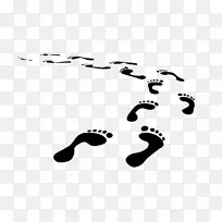 生态足迹图标-简单的黑色脚印创意