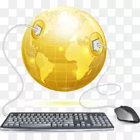 电脑键盘电脑机箱笔记本电脑鼠标电脑监视器金球和键盘