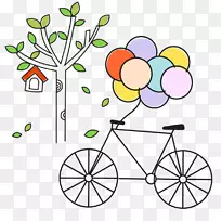 自行车锁键颜色-自行车上的气球