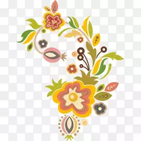 花卉设计剪贴画-梦幻彩花