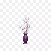 紫色花纹花瓶
