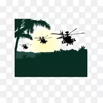 直升机下载剪影-丛林