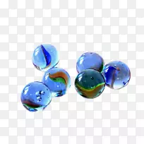 蓝色大理石玻璃壁纸彩色玻璃球