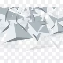 三角形几何锥几何抽象动画银三角材料
