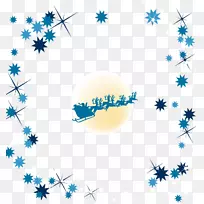 蓝色雪橇设计师-无载体雪花装饰图案扣材料
