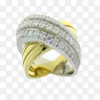耳环钻石结婚戒指-环绕戒指