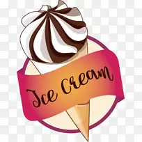 冰淇淋圆锥形华夫饼冰淇淋蛋糕卡通冰淇淋