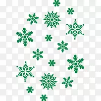 雪花黑色免费内容剪贴画-绿色冬季雪花装饰