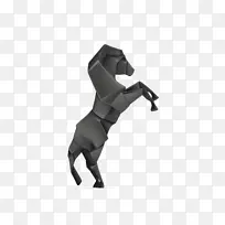 马纸折纸皇室-无载体黑色动物折纸养殖马