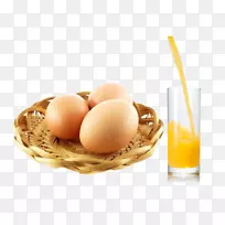 橙汁，有机食品，鸡蛋，鸡肉，橙汁和鸡蛋