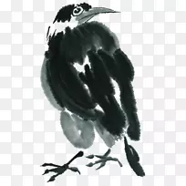 鸟水墨画-鸟
