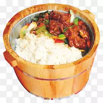 煮米高寒锅牛肉泥锅煮食糖醋猪肉配米桶
