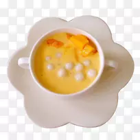 花瓣形的芒果甜品托盘