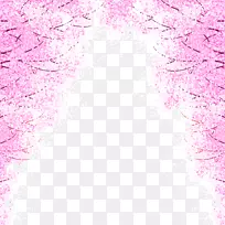 樱花-紫红色樱桃树装饰图案