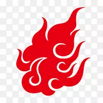 火焰形状火焰剪贴画-流动的红色火焰