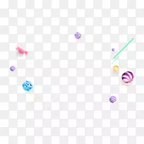 紫色海报-糖果漂浮材料