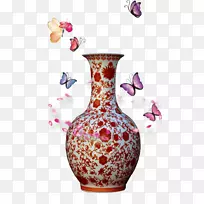 花瓶花卉装饰艺术釉瓷花瓶