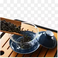 伯爵茶，乌龙茶，苏冲克梦茶和玻璃杯