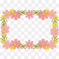 粉红色花卉设计.粉红色花边框