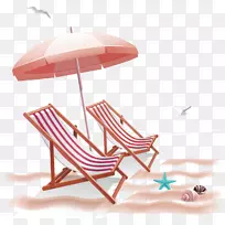 沙滩椅伞夹艺术棕色简易沙滩椅装饰图案