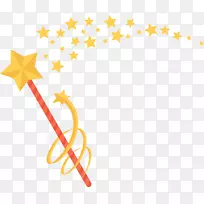 魔杖-手绘黄色星光魔杖