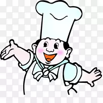 厨师烹饪餐厅-卡通厨师简笔