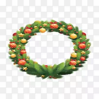 圣诞花环圣诞老人花环-绿色戒指