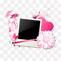 画框免版税插画装饰花卉爱情电脑