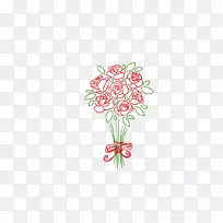 花束画，花束设计素描-棒形花束