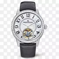 自动手表巡回阀钟表制造商计时表银黑色手表Jaeger-LeCoultre手表女性外形