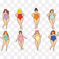 女装插图-女装轮廓体重减肥服
