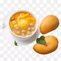 双色焦糖素食料理西果汤甜点芒果做饺子甜点