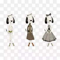 达尔马提亚狗卡通插图-达尔马提亚妇女画的形象