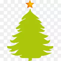 圣诞树图标-创意绿色圣诞树图标
