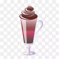 草莓冰淇淋图标-手绘巧克力草莓冰淇淋