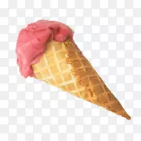 冰淇淋圣代华夫饼夹艺术-草莓冰淇淋