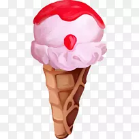 那不勒斯冰淇淋草莓冰淇淋蛋奶草莓冰淇淋