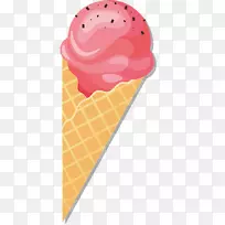 草莓冰淇淋华夫饼草莓冰淇淋